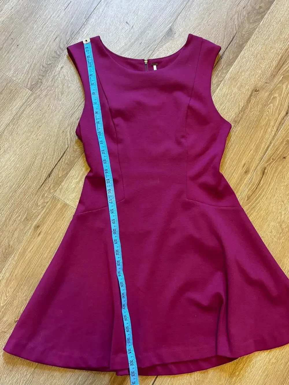 Free People Sleeveless Fit and Flare Mini Dress Magenta Size M